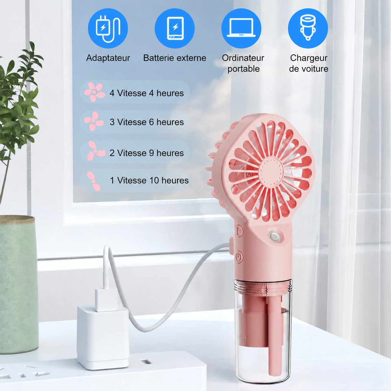 Ventilateur brumisateur portable